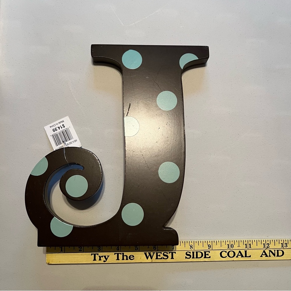 J wooden letter